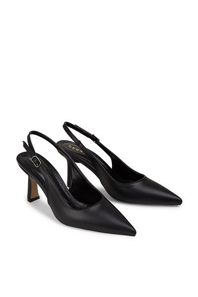 Deery Black Banded Women's Heeled Shoes