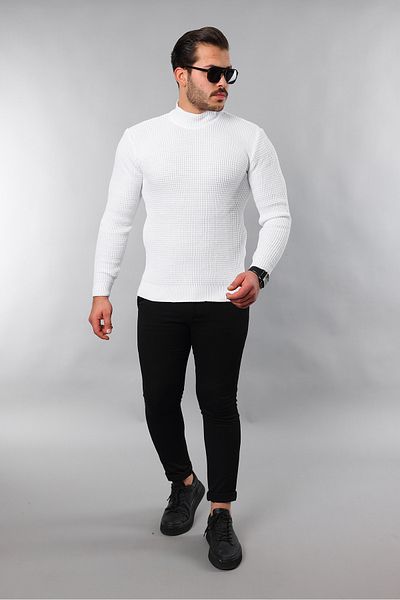 YXC Trend Maker Men's Slim Fit Half Turtleneck Ribbed Thick Sweater
