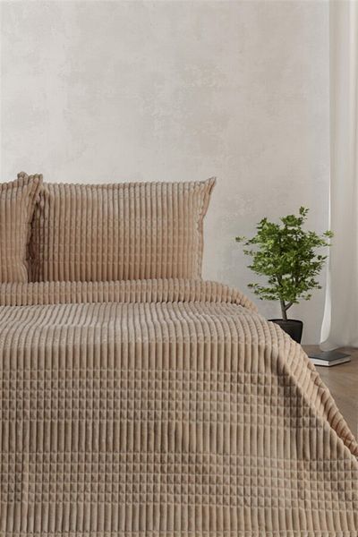Romans Beige 3 Piece Double Blanket Set