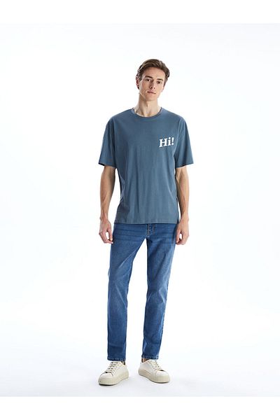 LC Waikiki Tricou pentru bărbați cu imprimeu cu decolteu rotund de sezon nou - S5K410Z8