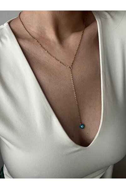 Hoop jewelery قلادة على شكل قلب من الفولاذ على شكل عين الشر