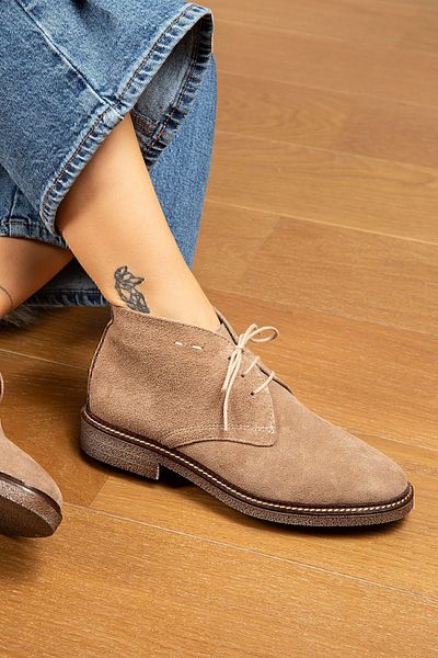 Deery Γνήσιες γυναικείες μπότες Suede Mink Color