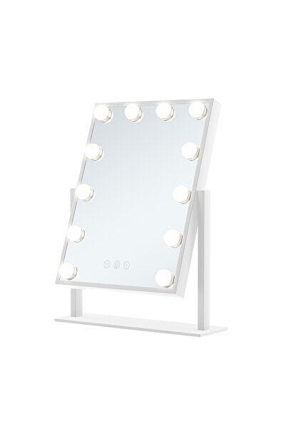 sharpdo Led Table Top Vanity Mirror with Light Can Be Adjusted in Three Colors