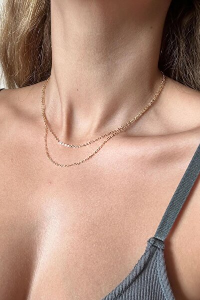 New Obsessions İnce Zincir Kısa Ikili Kolye