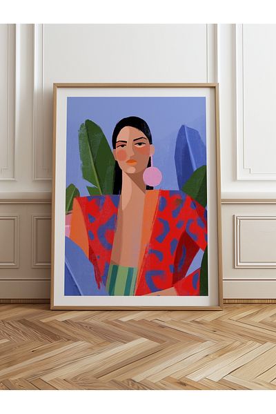 HOMEPACK Единична картина в дървена рамка, единичен плакат, картина TK/849