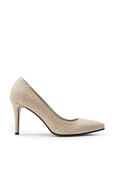 Deery Beige Straw Pattern Women's Stiletto