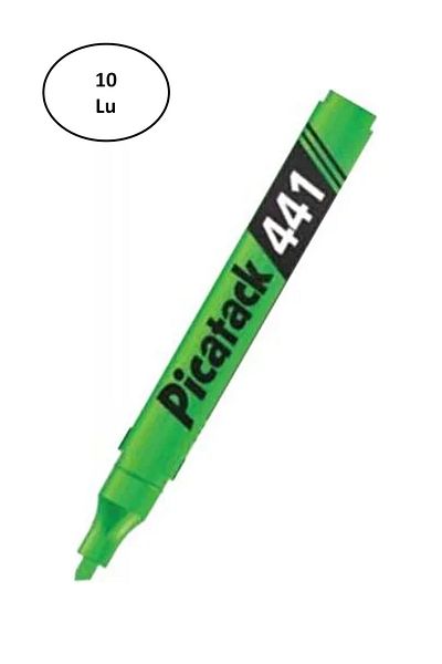 Mu Art Picatack 441 Highlighter Marker Pen Green 10'Lu