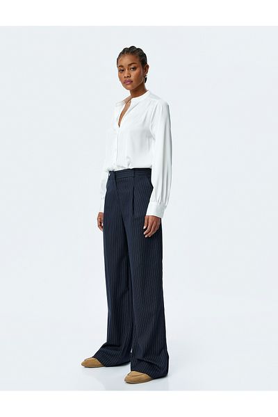 Koton Long Sleeve Buttoned Judge Collar Satin Shirt
