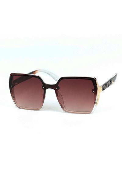 Di Caprio Women's Brown Uv400 Protection Rectangular Model Sunglasses