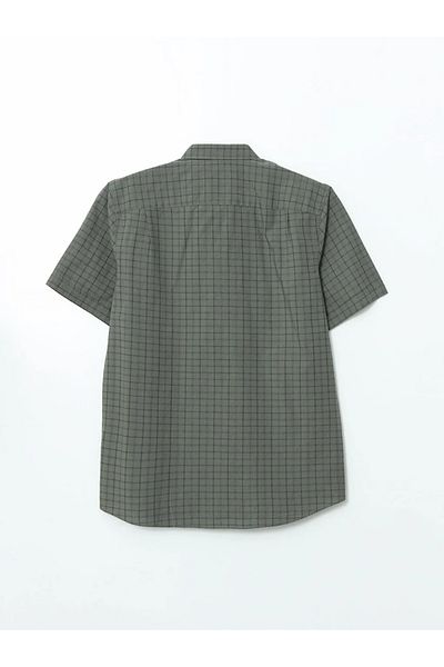 LC Waikiki Lcwaikiki Classic Green Regular Fit Men's Short Sleeve Plaid Shirt