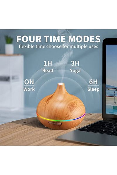 COOYA موزع رائحة الزيوت العطرية، 300 مل، مع مؤقت وأضواء LED، جو مريح وترطيب