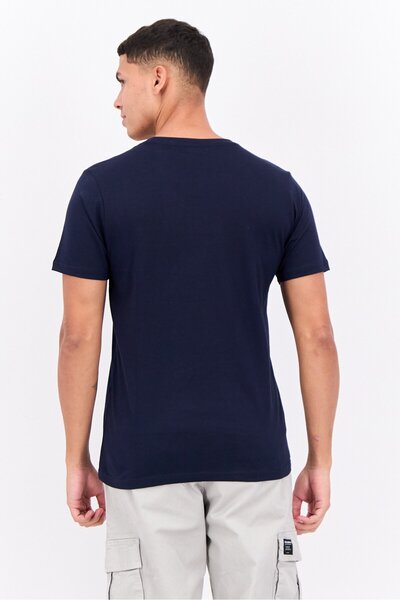 Lotto Men Sportswear Fit Short Sleeve Outdoor T-Shirts, Navy Blue