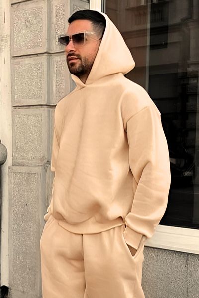 BayBayan Ανδρικό αθλητικό και casual oversize φούτερ με κουκούλα