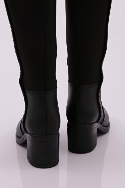 DGN 708 KADIN YAN TAŞLI ŞERİT ARKASI STRETCH TOPUKLU ÇİZME