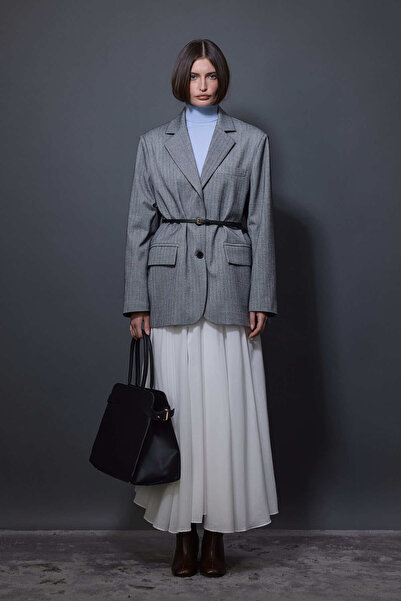 tailor's room oversized Μπουφάν με σχέδιο ψαροκόκαλο - Μαύρο