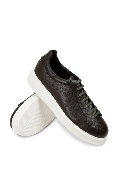 Deery Ανδρικά αθλητικά παπούτσια από γνήσιο δέρμα Khaki