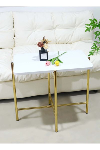 sharpdo Square Coffee Table Simple Modern Living Room Home Wood Light Luxury Style Side Table 62*42*52CM