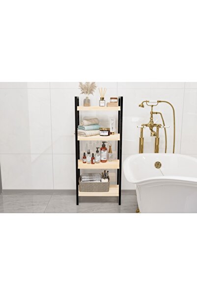 Vivense BİNO BANYO DÜZENLEYİCİ MUTFAK BANYO RAFI, 4 KATLI, SİYAH