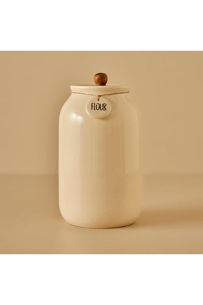 Bella Maison برطمان سيراميك كريمي (2700 مل)