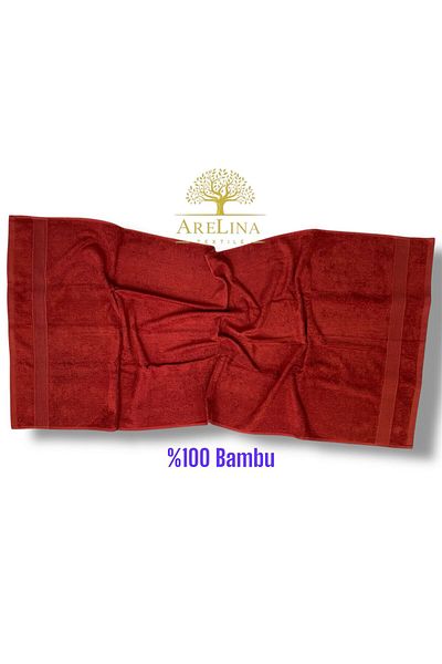 Arelina Textile Bamboo Mystery Border Red 70x150 Bath Towel
