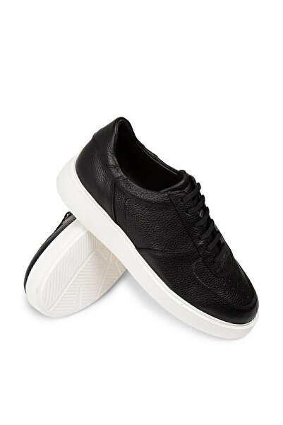 Deery Ανδρικά αθλητικά παπούτσια από γνήσιο δέρμα μαύρα