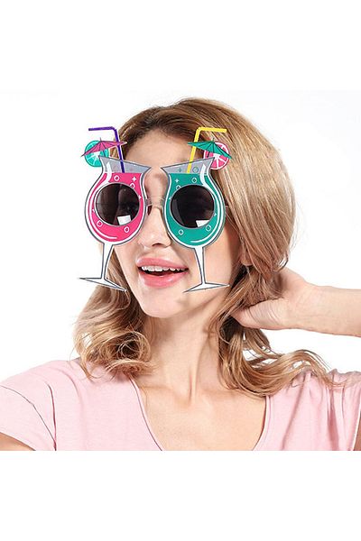 nuit dose Hawaiian Summer Party Glasses with Cocktail Theme 15X16 cm
