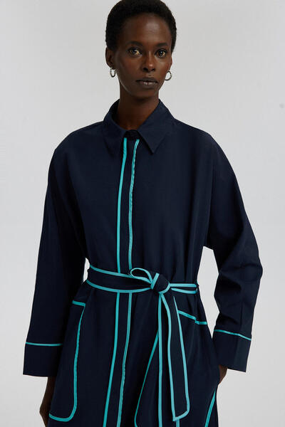 Touché Privé Poplin ruha - öves derék és csövek részlet