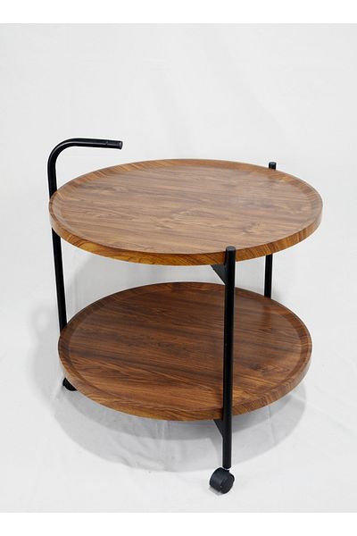 sharpdo Double Layer Sofa Side Table,End Table with Wheels,Living Room Coffee Table
