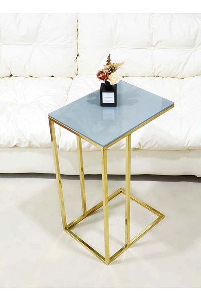 sharpdo Square Coffee Table, Simple Modern Living Room, Home Tempered Glass, Light Luxury Style Side Table