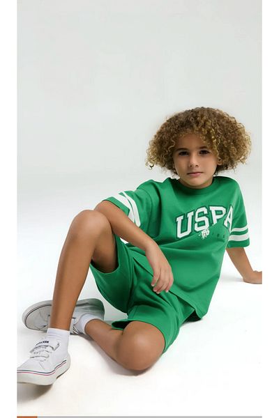 U.S. Polo Assn. Men'S, Licensed, Uspa, Basic, Uspa Writing, 2 Thread, 100% Cotton, T-Shirt Bermuda Suit