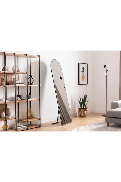 Vivense METAL ÇERÇEVELİ OVAL AYAKLI BOY AYNASI, SİYAH, 180X60