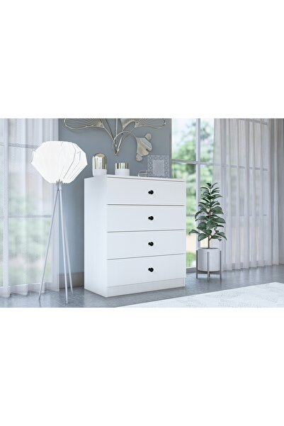 Vivense ALMİNA ŞİFONYER, 4 ÇEKMECELİ, BEYAZ