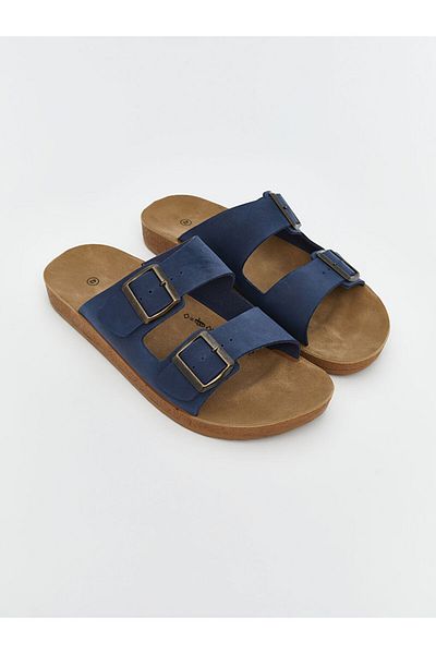 LC Waikiki Papuci pentru bărbați LCW STEPS bleumarin cu dungi duble