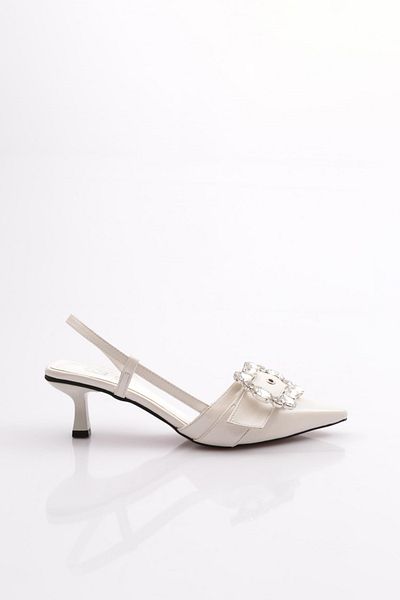 DGN Pantofi de seara cu toc brodat cu piatra de dama Sedef 7218535