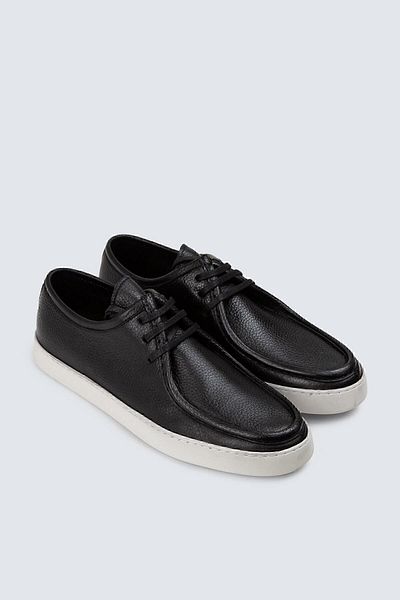 Deery Genuine Leather Black Casual Men's Sneakers