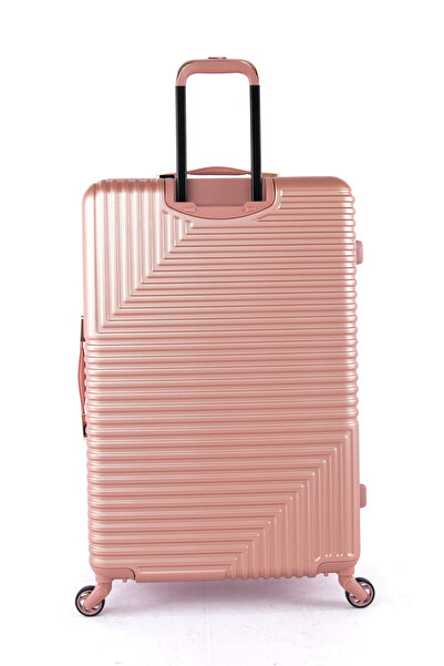 Track ABS Luggage Set, Hard 4 Pieces Set with 4 Wheels Lock, Size 28/24/20/14 Inches, HK222/4P-Rose Gold