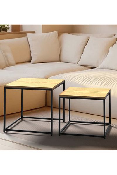 sharpdo Square Coffee Table Mother and Child Simple Modern Living Room Home Wood Light Luxury Style
