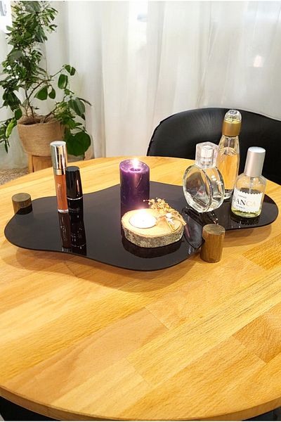 PEKA Decorative Wooden Leg Plexiglass Organizer - Makeup & Jewelry Organizer Stand