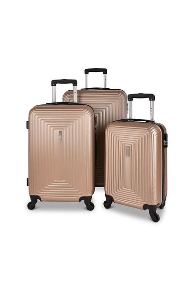 New Travel Hard Luggage Set, ABS Trolley Travel Bag, with Combination Lock and 4 Wheels NT801/3P-Champagne