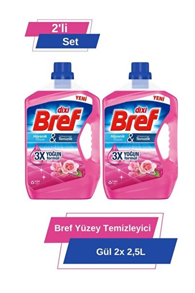 Bref Gül Yüzey Temizleyici 2.5L x2 – 5L Hijyenik Temizlik, Çiçeksi Ferahlatıcı Etki