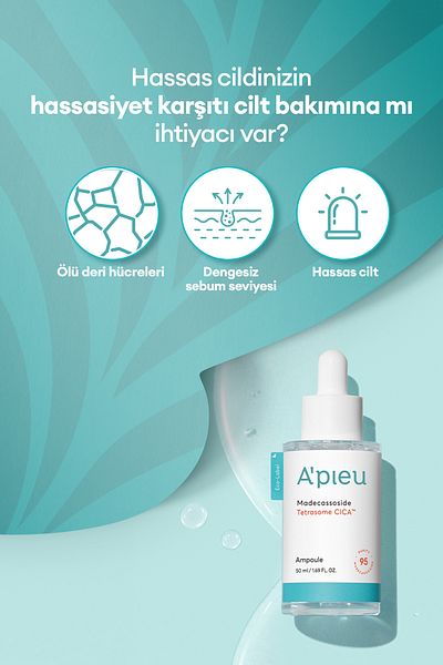 Missha Ampoule with Cica Content for Sensitive and Damaged Skin a'Pieu Madecassoside Tetrasome Cica Ampoule