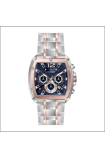 Raymond G 811718 M Metal Men's Wrist Watch - Stainless Steel - 2 Year Warranty