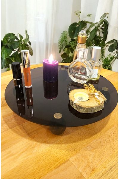PEKA Decorative Wooden Leg Plexiglass Organizer - Makeup & Jewelry Organizer Stand