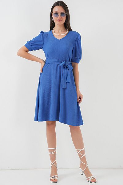 Bigdart 2370 Rochie tricotată cu curea - Saks