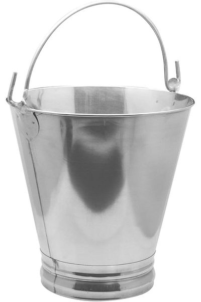 RAJ Steel Bucket, 8 Liter, SB0003, Water Bucket , Storage Container , Bathroom Accessories- silver