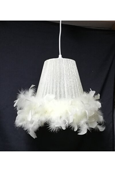 TEKAY AYDINLATMA Krem Tüylü Avize Çocuk Odası Bebek Odası Yatak Odası Avizesi