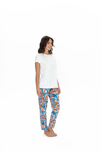 U.S. Polo Assn. U.S. Polo Assn. Women's Ecru Colored Crew Neck Pajama Set - Ilc2.20S09C7M