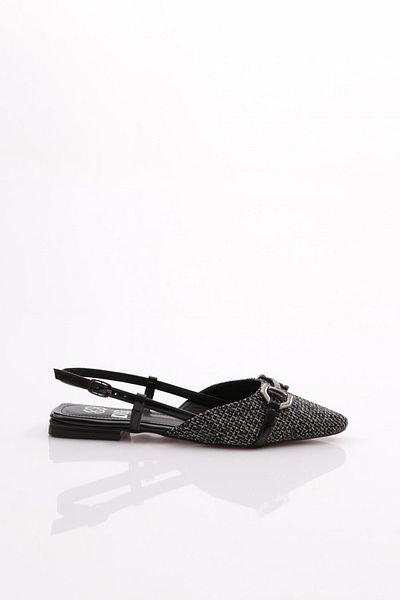 DGN Women's Metal Mesh Shoes Black Patent Leather Back Tie