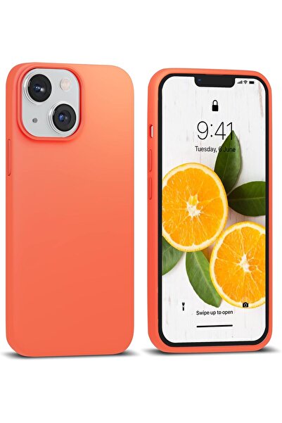 AWH جراب iPhone 13 Mini (5.4 بوصة) - سيليكون برتقالي، نحيف، مقاوم للصدمات، بط...