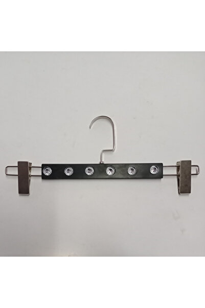 AĞIRSOY 5 bucăți cuier pentru pantaloni cu agrafă, 37 cm, culoare neagră, cu ...